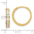 14k Polished CZ 4x18mm Huggie Hoop Earrings