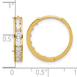 14k Polished CZ 4x18mm Huggie Hoop Earrings - Birthstone Company