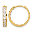 14k Polished CZ 4x18mm Huggie Hoop Earrings - Birthstone Company