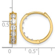 14k Polished CZ 4x16mm Huggie Hoop Earrings - Birthstone Company
