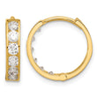 14k Polished CZ 4x16mm Huggie Hoop Earrings - Birthstone Company