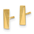 14K Polished and Satin Bar Post Earrings - Birthstone Company