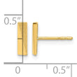 14K Polished and Satin Bar Post Earrings - Birthstone Company