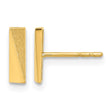 14K Polished and Satin Bar Post Earrings - Birthstone Company