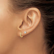 14K Polished CZ Post and Hinged Hoop Earring Set - Birthstone Company