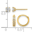 14K Polished CZ Post and Hinged Hoop Earring Set - Birthstone Company