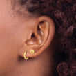 14K Polished 5mm Ball and Hinged Hoop Earring Set - Birthstone Company