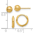 14K Polished 5mm Ball and Hinged Hoop Earring Set - Birthstone Company