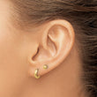 14K Polished 4mm Ball and Diamond Cut Hoop Set - Birthstone Company