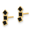 14K Black Epoxy Squares Post Earrings - Birthstone Company