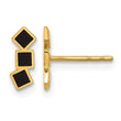 14K Black Epoxy Squares Post Earrings - Birthstone Company