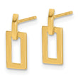 14K Polished Rectangle Post Dangle Earrings - Birthstone Company