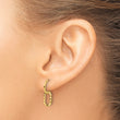 14K Polished and D/C J-Hoop Dangle Post Earrings - Birthstone Company