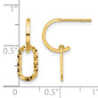 14K Polished and D/C J-Hoop Dangle Post Earrings - Birthstone Company