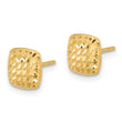 Elegant 14K Gold Diamond-Cut Square Post Earrings - Birthstone Company