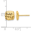 Elegant 14K Gold Diamond-Cut Square Post Earrings - Birthstone Company