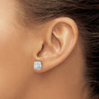 14K White Gold Diamond Cut Square Post Earrings - Birthstone Company