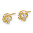 14K Polished CZ Love Knot Post Earrings - Birthstone Company