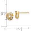 14K Polished CZ Love Knot Post Earrings - Birthstone Company