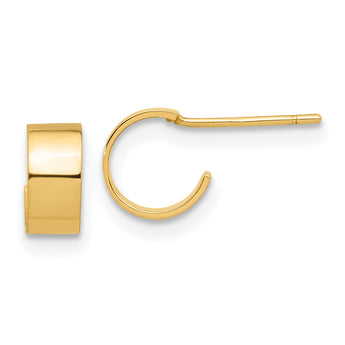 14K Polished Hoop Post Earrings