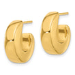 14K Polished J-Hoop Post Earrings - Birthstone Company