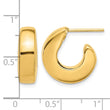 14K Polished J-Hoop Post Earrings - Birthstone Company