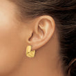 14K Polished Square J-Hoop Post Earrings