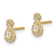 14K Polished CZ Infinity Post Earrings - Birthstone Company