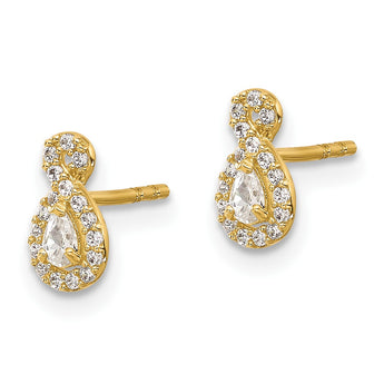 14K Polished CZ Infinity Post Earrings - Birthstone Company