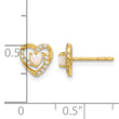 14K CZ and Created Opal Heart Post Earrings - Birthstone Company