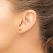 14K Two-tone Double Hearts Screwback Post Earrings