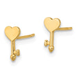 14K Polished Heart Key Post Earrings - Birthstone Company