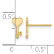 14K Polished Heart Key Post Earrings - Birthstone Company