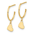 14K Polished Hoop with Heart Post Earrings
