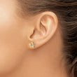 14K with Rhodium Polished and Textured Star Post Earrings - Birthstone Company