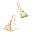 14k Polished CZ Christmas Tree Shepherd Hook Dangle Earrings - Birthstone Company