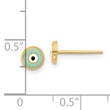 14K Evil Eye Enamel Post Earrings