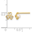 14K CZ and Freshwater Cultured Pearl Post Earrings - Birthstone Company