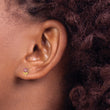 14K Polished Dark Pink & White CZ Flower Screwback Post Earrings - Birthstone Company