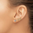 14K Yellow and White Gold Multi-color CZ Flower Post Earring Set - Birthstone Company