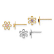 14K Yellow and White Gold Multi-color CZ Flower Post Earring Set - Birthstone Company