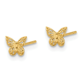 14K Polished Butterfly Post Earrings - Birthstone Company