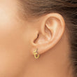 14K Polished Pink CZ Butterfly Hinged Hoop Earrings - Birthstone Company