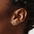 14K Polished Paw with Black Enamel Post Earrings - Birthstone Company