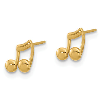 14K Polished Music Notes Post Earrings - Birthstone Company