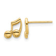 14K Polished Music Notes Post Earrings - Birthstone Company