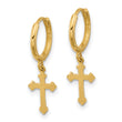 14K Hinged Dangle Cross Hoop Earrings - Birthstone Company
