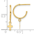 14K Polished Hoop with Cross Post Earrings