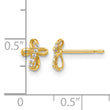 14K CZ Cross Post Earrings - Birthstone Company