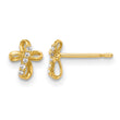 14K CZ Cross Post Earrings - Birthstone Company